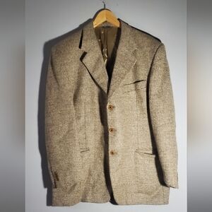Italian 54 R Redaelli Linea Blu Men's Tan Tweed Blazer Michael Luisi